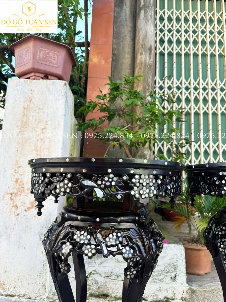 Thông tin kích thước đôn váy mai gỗ gụ Vo1